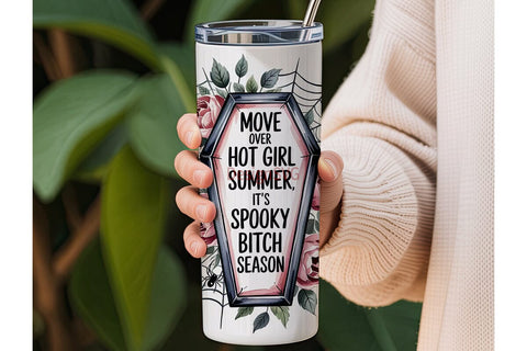 Spooky Bitch Tumbler Wrap PNG Sublimation DesignSVG 