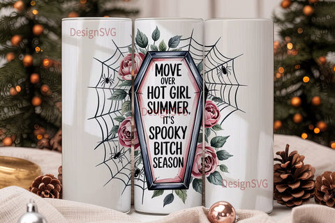 Spooky Bitch Tumbler Wrap PNG Sublimation DesignSVG 