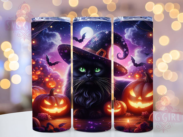 Spooky Black Cat Gothic Halloween Tumbler, Spooky Cat Wrap, 20oz Tumbler Sublimation, Haunted Cat Design, Creepy Kitty Tumbler, Witchy Cat Wrap, Gothic Halloween Sublimation Sublimation SvggirlplusArt 