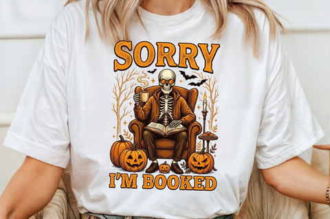 Spooky Book Lover Skeleton Png Sublimation designartist 