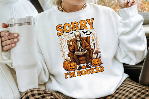 Spooky Book Lover Skeleton Png Sublimation designartist 