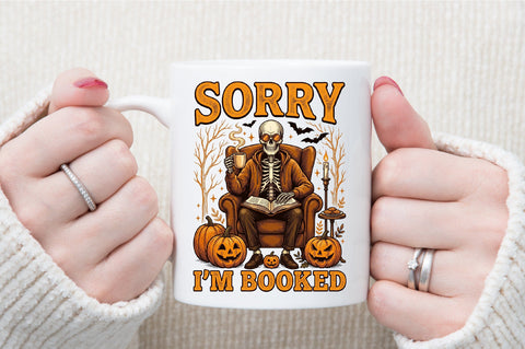 Spooky Book Lover Skeleton Png Sublimation designartist 
