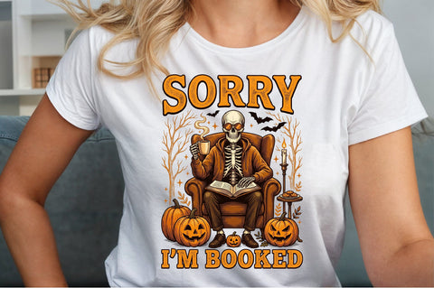 Spooky Book Lover Skeleton Png Sublimation designartist 