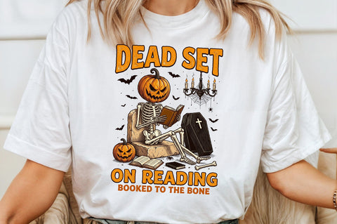 Spooky Bookish Halloween -Skeleton Png Sublimation designartist 