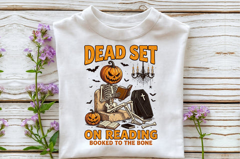Spooky Bookish Halloween -Skeleton Png Sublimation designartist 