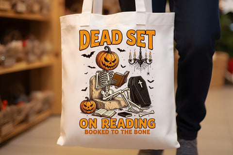 Spooky Bookish Halloween -Skeleton Png Sublimation designartist 