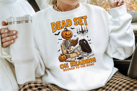 Spooky Bookish Halloween -Skeleton Png Sublimation designartist 