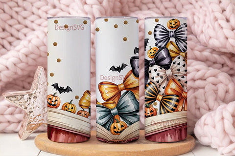 Spooky Bows Halloween 20oz Tumbler Wrap Sublimation DesignSVG 