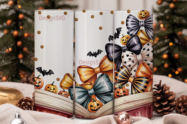 Spooky Bows Halloween 20oz Tumbler Wrap Sublimation DesignSVG 