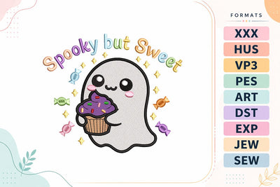 Spooky but Sweet Ghost Cupcake Embroidery Design Embroidery/Applique DESIGNS sg embroidery 