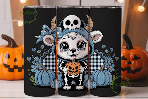 Spooky Calf Halloween 20oz Tumbler Wrap Sublimation PixelChick 