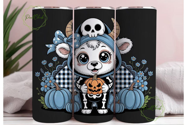 Spooky Calf Halloween 20oz Tumbler Wrap Sublimation PixelChick 
