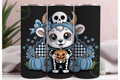 Spooky Calf Halloween 20oz Tumbler Wrap Sublimation PixelChick 