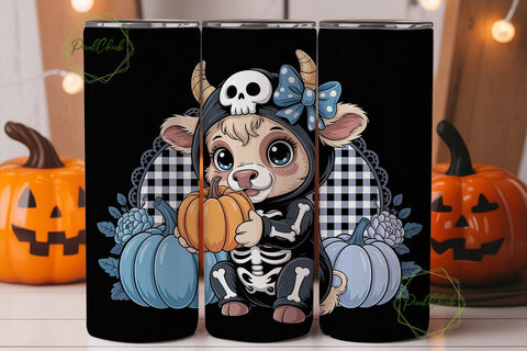 Spooky Calf Halloween 20oz Tumbler Wrap Sublimation PixelChick 