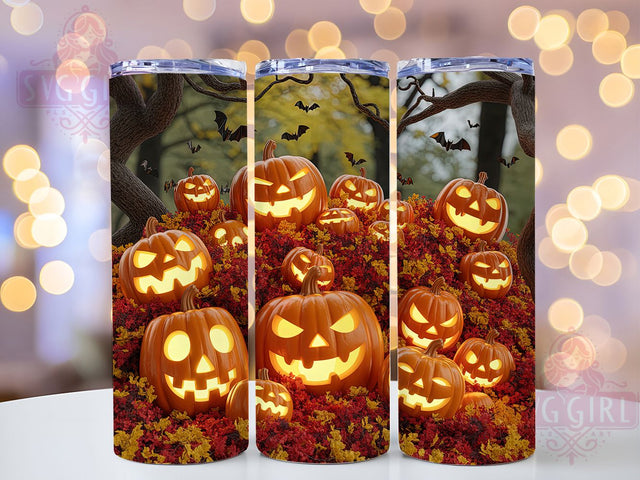 Spooky Camo Halloween Pumpkin Tumbler, Jack-O-Lantern Wrap, 20oz Tumbler Sublimation, Halloween Camouflage Design, Spooky Camo Tumbler, Rustic Pumpkin Wrap, Creepy Fall Sublimation Sublimation SvggirlplusArt 