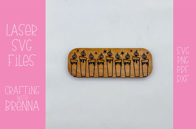 Spooky Candle Hair Clip Laser SVG File SVG Crafting With Brenna 