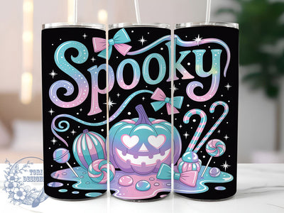 Spooky Candy Gothic 20oz Tumbler, Candy Pattern, Spooky Theme, Gothic Style, Halloween Design, Sublimation Wrap, 20oz Tumbler, Creepy Aesthetic Sublimation ToriDesigns 
