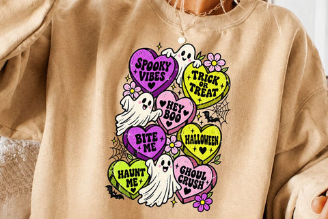 Spooky Candy Hearts Halloween Ghost PNG SVG DesignDestine 