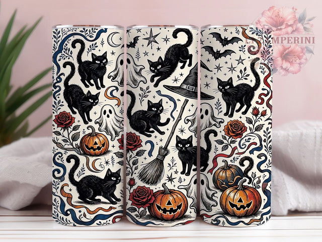 Spooky Cat Ghost Collage 20oz Tumbler, Cat Ghost Design, Spooky Collage, Halloween Theme, Sublimation Wrap, 20oz Tumbler, Creepy Aesthetic, Haunted Style Sublimation Li Zamperini 