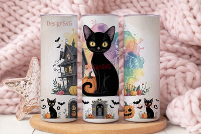 Spooky Cat Halloween 20oz Tumbler Wrap Sublimation DesignSVG 