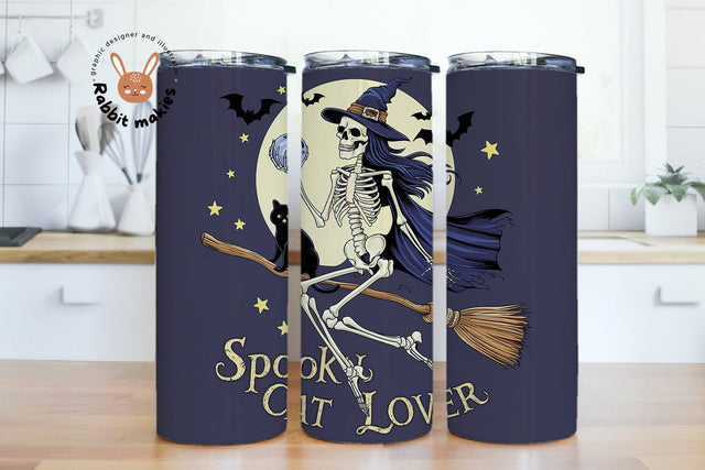 Spooky Cat Lover Cute Skeleton 20oz Skinny Tumbler Png, Snarky Skeleton Sublimation Design Sublimation Rabbitmakies 