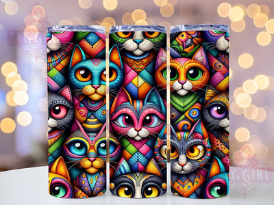 Spooky Cats 20oz Tumbler Wrap Sublimation Design, Straight Tapered Tumbler Wrap, Halloween Cats Tumbler Png, Instant Digital Download Sublimation SvggirlplusArt 