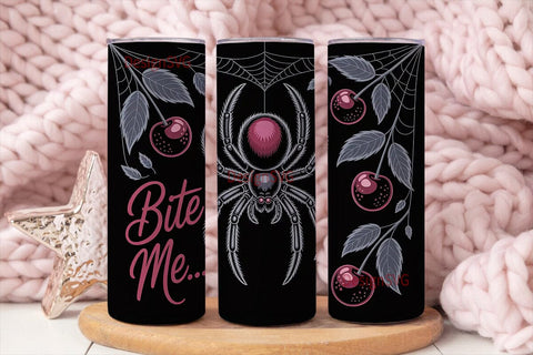 Spooky Cherry Spider 20oz Tumbler Wrap Sublimation DesignSVG 