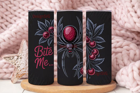 Spooky Cherry Spider 20oz Tumbler Wrap Sublimation DesignSVG 