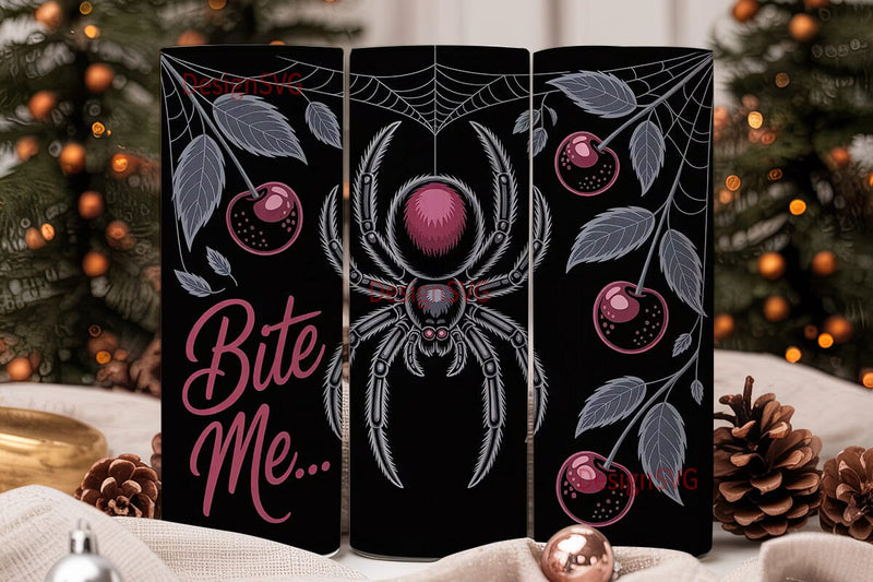 Spooky Cherry Spider 20oz Tumbler Wrap Sublimation DesignSVG 