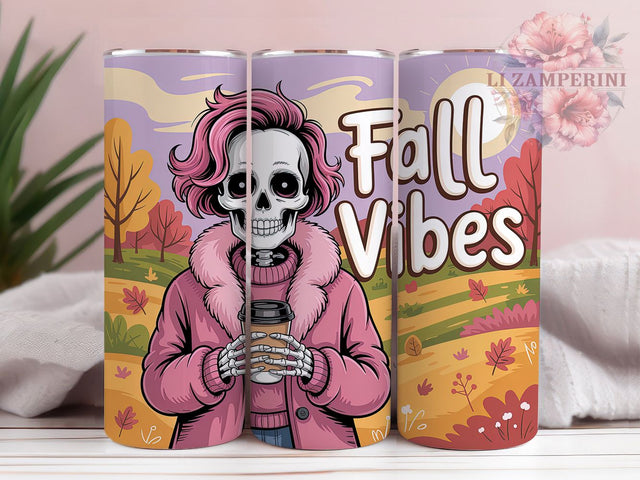 Spooky Chic Fall Skeleton Tumbler, Skeleton Woman, 20Oz Tumbler, Sublimation Design, Autumn Wrap, Spooky Chic, Pumpkin Season Sublimation Li Zamperini 