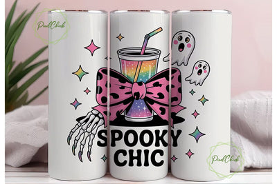 Spooky Chic Halloween 20oz Tumbler Wrap Sublimation PixelChick 