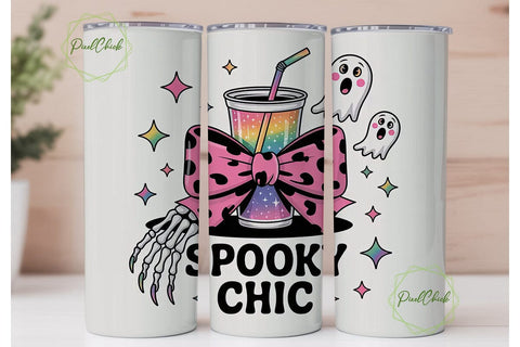 Spooky Chic Halloween 20oz Tumbler Wrap Sublimation PixelChick 