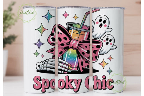 Spooky Chic Halloween 20oz Tumbler Wrap Sublimation PixelChick 