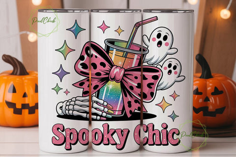 Spooky Chic Halloween 20oz Tumbler Wrap Sublimation PixelChick 