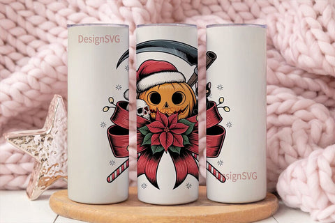 Spooky Christmas Tumbler Wrap Sublimation DesignSVG 