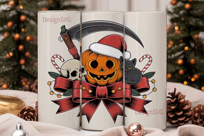 Spooky Christmas Tumbler Wrap Sublimation DesignSVG 