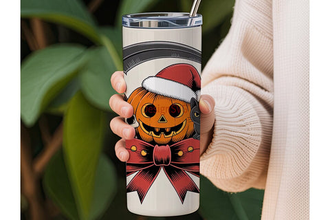 Spooky Christmas Tumbler Wrap Sublimation DesignSVG 