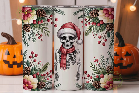 Spooky Christmas Tumbler Wrap Sublimation PixelChick 