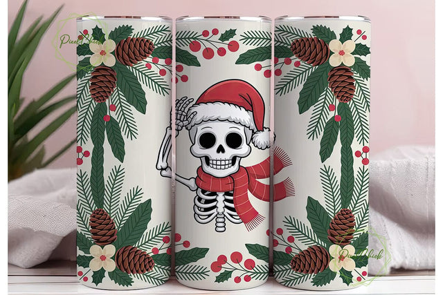Spooky Christmas Tumbler Wrap Sublimation PixelChick 