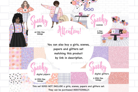 Spooky Clipart PNG | Pumpkin Jack-O-Lantern Illustration SVG GlamArtZhanna 