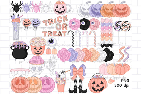 Spooky Clipart PNG | Pumpkin Jack-O-Lantern Illustration SVG GlamArtZhanna 