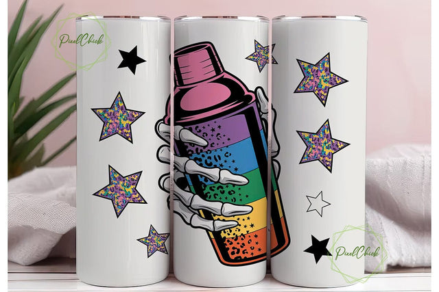 Spooky Cocktail Shaker 20oz Tumbler Wrap Sublimation PixelChick 