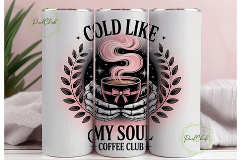 Spooky Coffee Tumbler Wrap PNG Sublimation PixelChick 