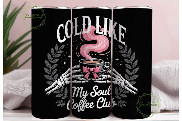 Spooky Coffee Tumbler Wrap PNG Sublimation PixelChick 