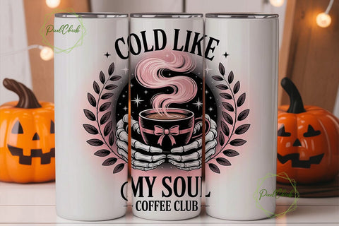 Spooky Coffee Tumbler Wrap PNG Sublimation PixelChick 