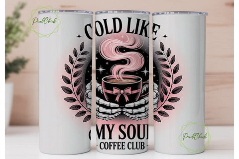 Spooky Coffee Tumbler Wrap PNG Sublimation PixelChick 