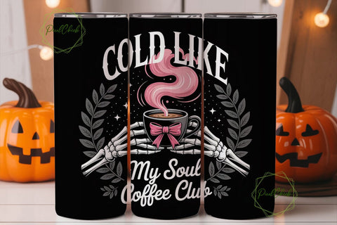 Spooky Coffee Tumbler Wrap PNG Sublimation PixelChick 