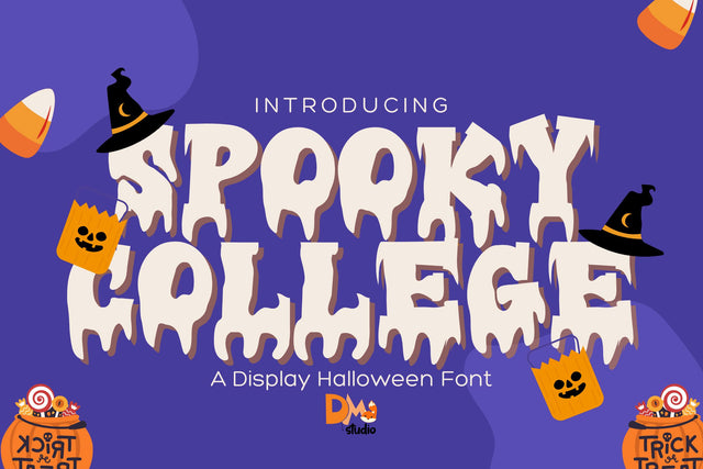 Spooky College Font Dm Letter Studio 