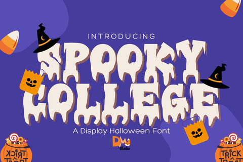 Spooky College Font Dm Letter Studio 