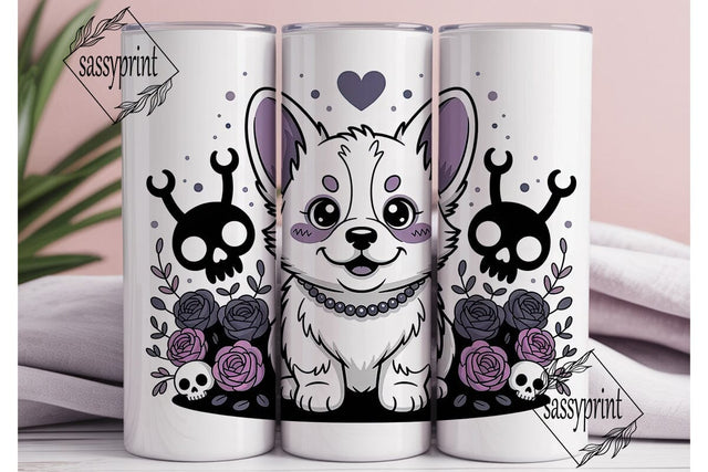 Spooky Corgi Tumbler Wrap Sublimation sassyprint 